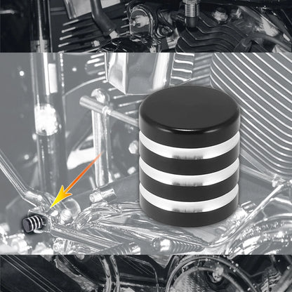 Heel Shift Shaft Cap for Harley-Davidson Black Silver Tone