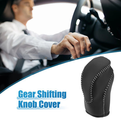 Gear Shift Lever Cover for Subaru Crosstrek 2018-2023 Black Gray Stitches