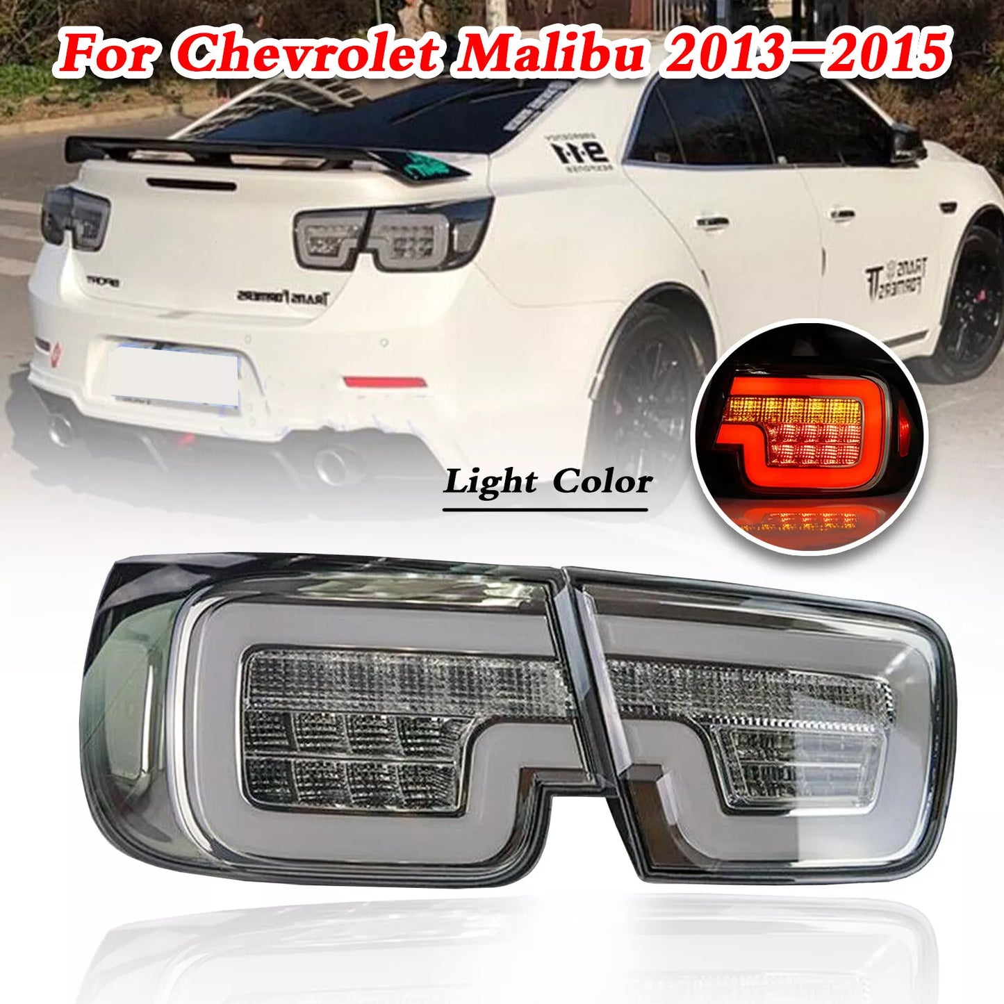 LED Tail Lights for Chevrolet Malibu 2013-2015 Black Shell (2013-2015)