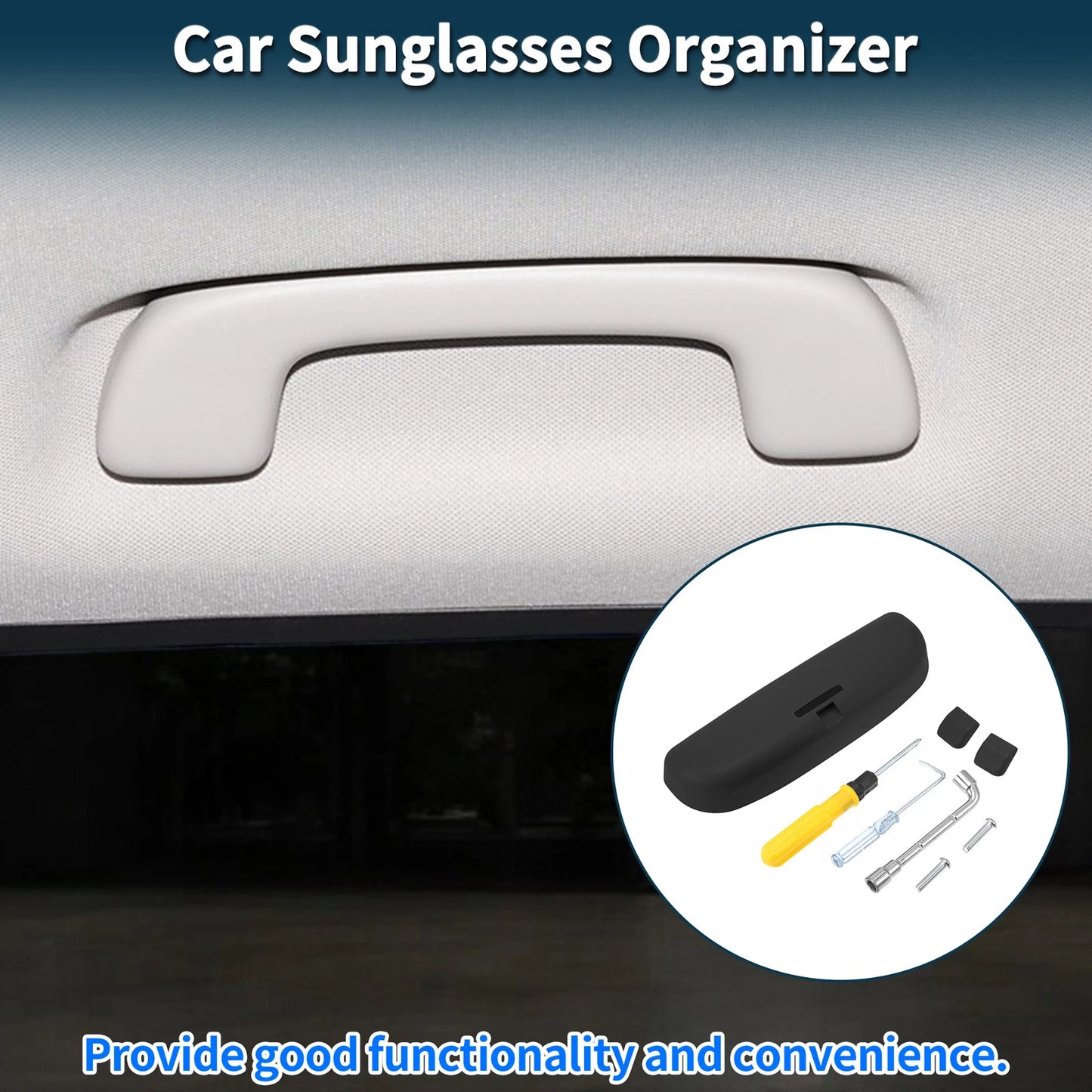 Sunglasses Case for Volvo XC90 2016-2024 Eyeglasses Holder Storage Box Black