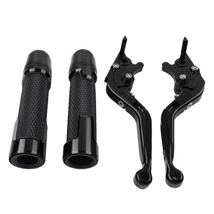 Black Extendable Brake Clutch Levers Grip Set for Kawasaki Z650 Z900 (2017-2023)