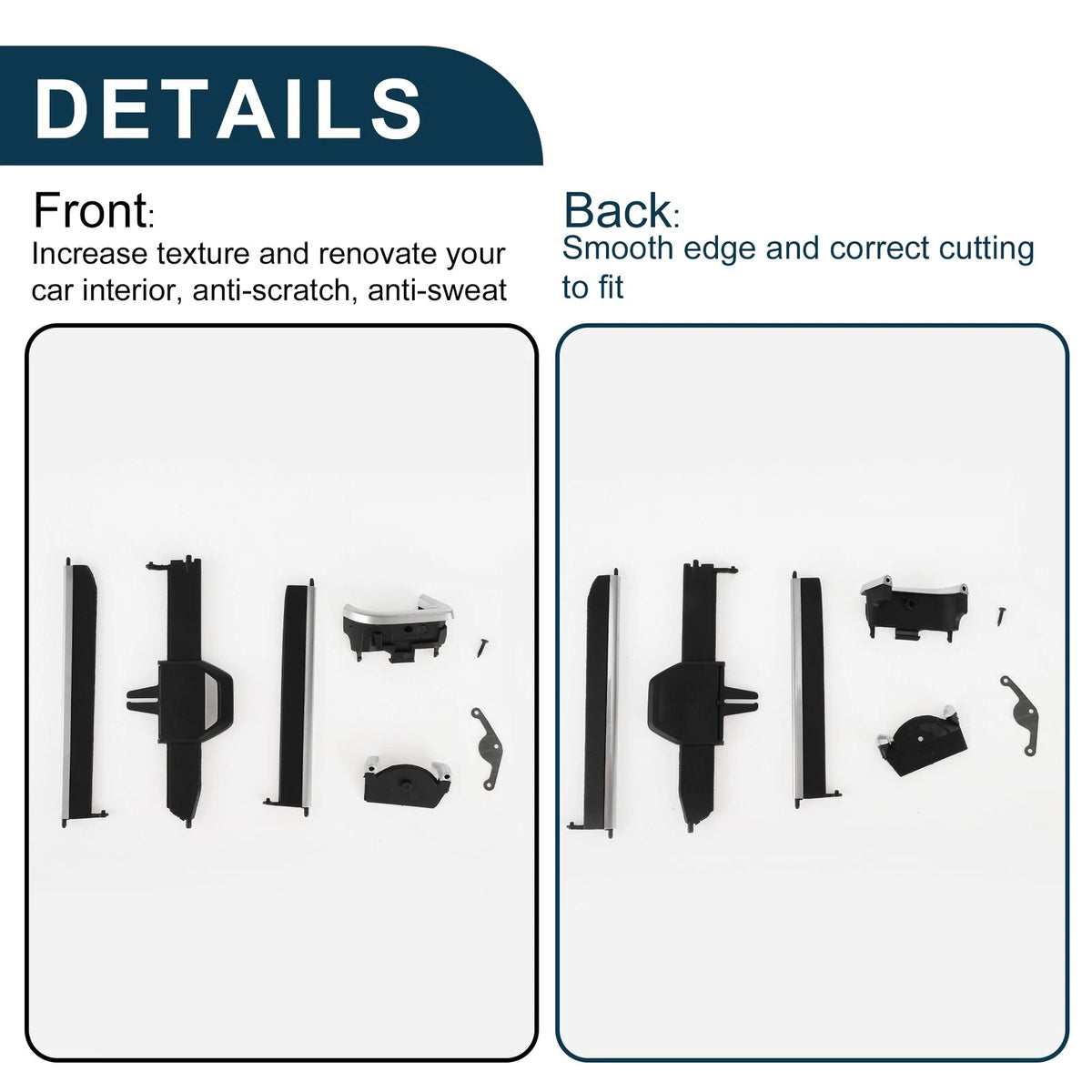 AC Air Vent Clips for BMW X5 G05 2019-2023 Black Silver Tone 1 Set