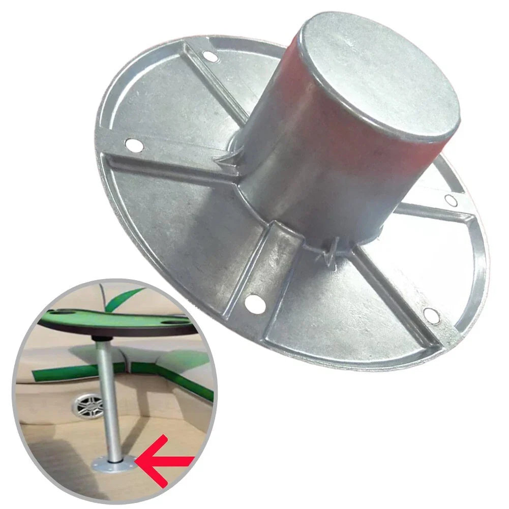 Round Flush Mount Table Leg Base Aluminum for RV/Boat Trailers