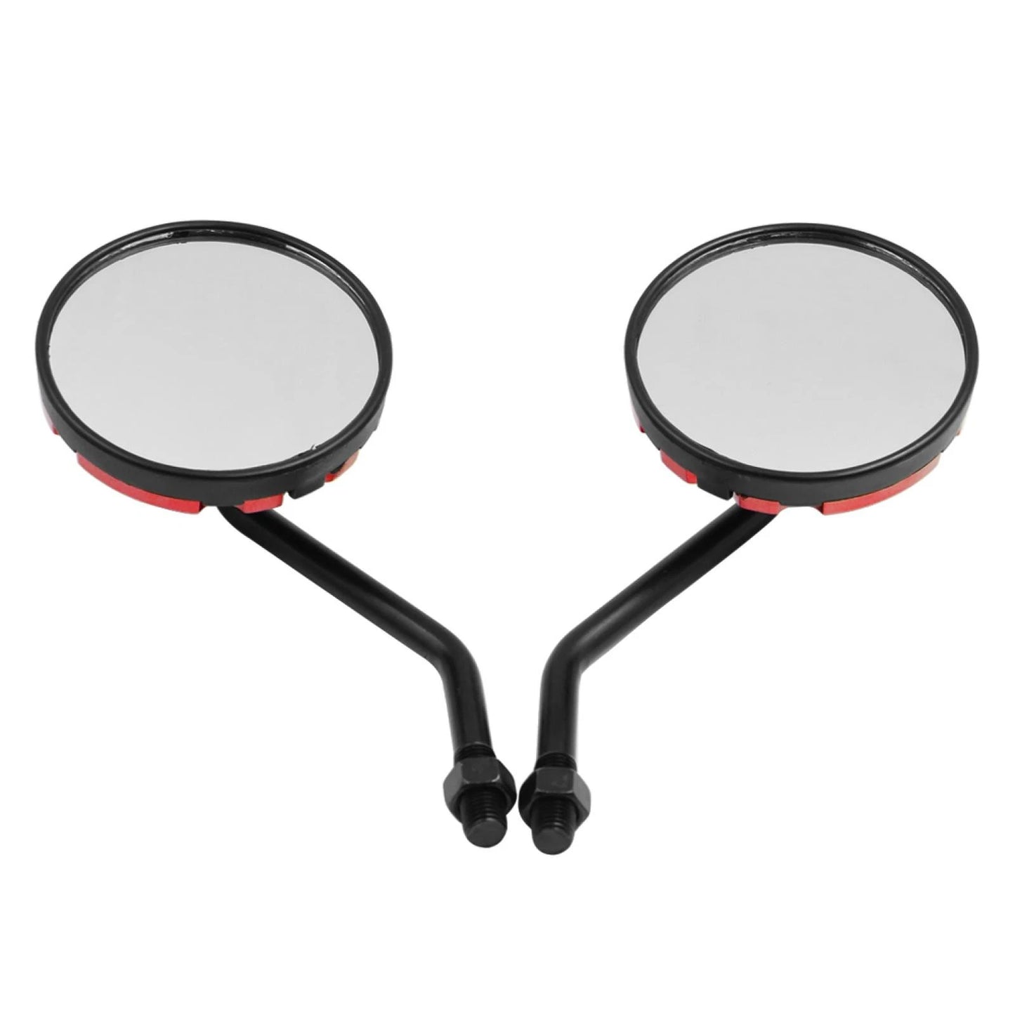 M10x1.25 2 x Universal Red Black Rearview Side Mirrors for Motorcycle