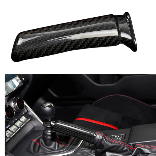 1PC Black Carbon Fiber Hand Brake Cover for Subaru WRX, Toyota GR86 (22-23)