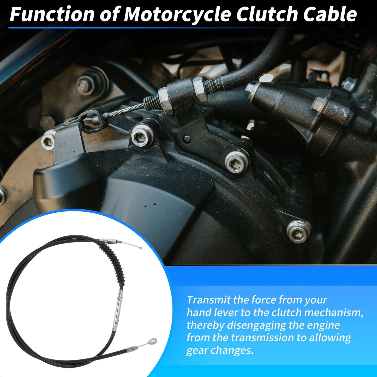180cm/70.87" Clutch Cable for Harley Sportster XL883 XL1200 (1986–2013)