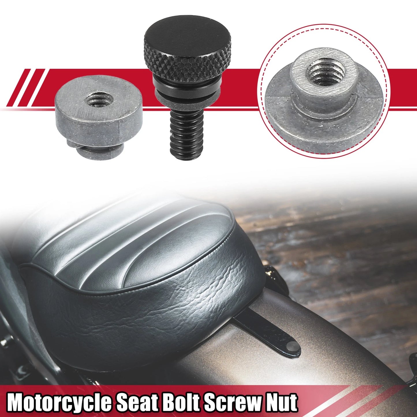 1 Set Seat Bolt Screw with Nut Black for Harley Davidson Sportster