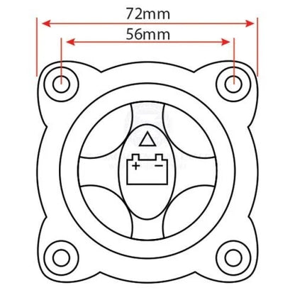 Recessed Mount Battery Isolator Switch for Marine Applications