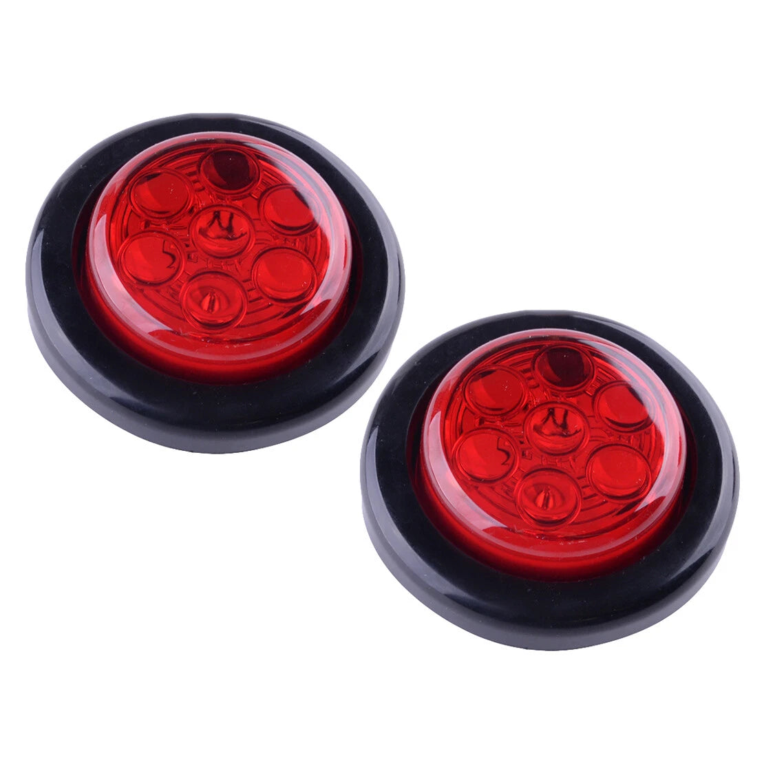 2" 12V LED Red Round Side Marker Lights for Car Trailer Truck