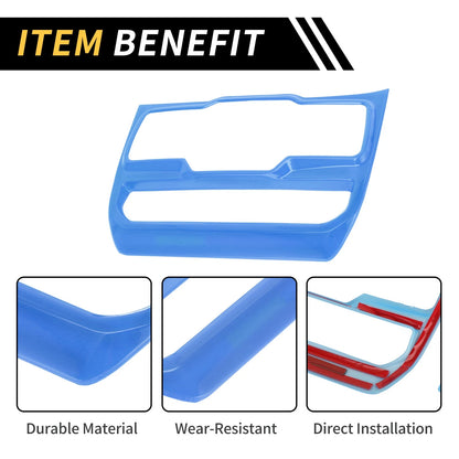 Light Blue Dashboard Center Console Control Panel Cover for Jeep Wrangler (2007-2018)