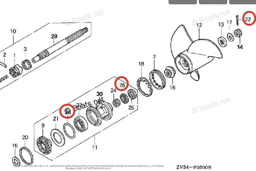 Lower Unit Oil Seal for Honda 35-50HP Models (91252-ZV5-003, 91351-ZV5-003)