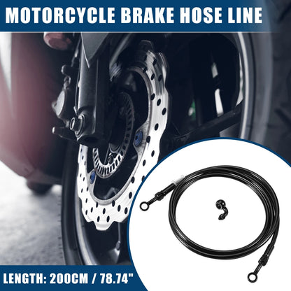1set 200cm Motorcycle Hydraulic Brake Line Oil Hose Fitting Banjo for Bike