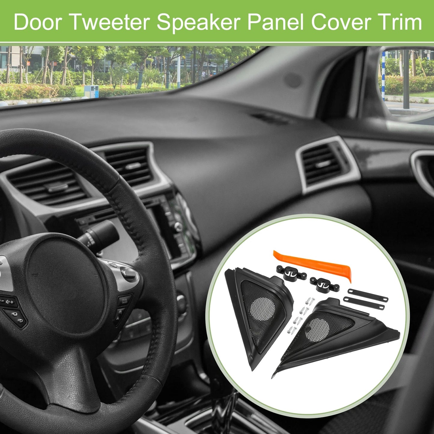 A Pillar Door Tweeter Speaker Cover Trim for Honda Accord (2018-2022) Black