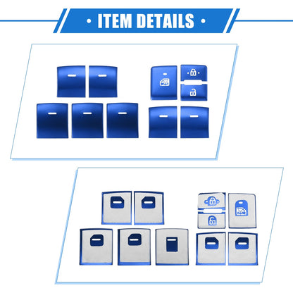 10 x Car Window Switch Button Cover Trim for Toyota Sienna (2022-2023) Blue