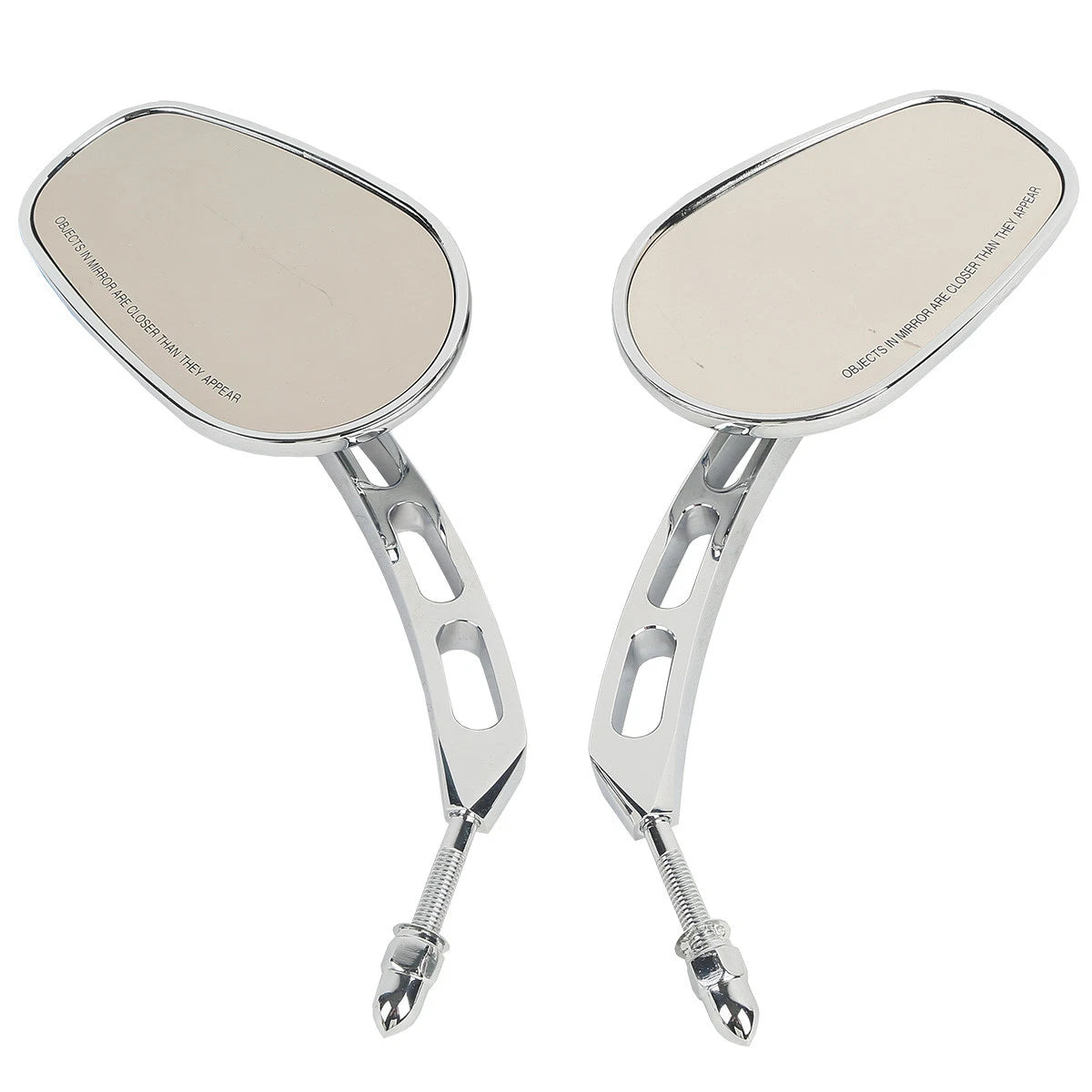 8mm Black/Chrome Rearview Mirrors for Harley Fat Bob Softail Deluxe (2008-2016)