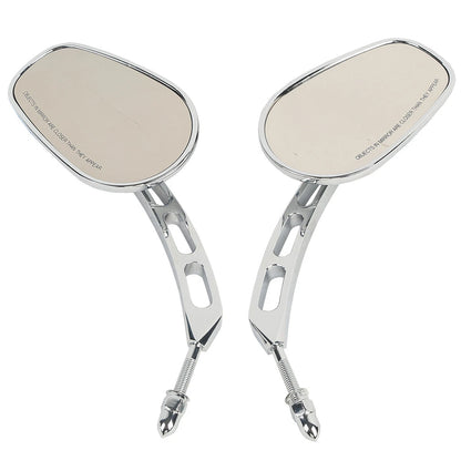 8mm Black/Chrome Rearview Mirrors for Harley Fat Bob Softail Deluxe (2008-2016)