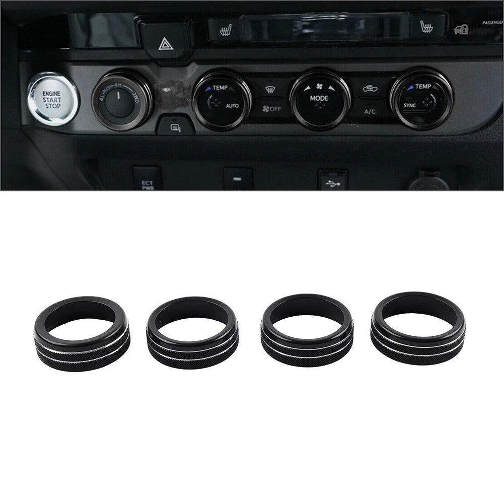 AC Climate Control Knob Trim for Toyota Tacoma (2016-2023) Black