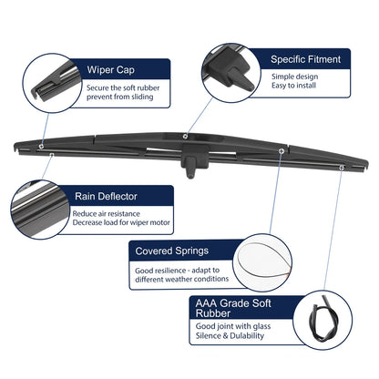 Rear Windshield Wiper Blades for Honda Pilot (2009-2015)