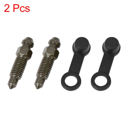 2 x Banjo Bolt Bleeder Screws with Cap for Motorcycle