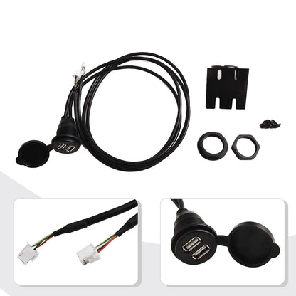 Panel Adapter / 145cm Cable Length / Dual USB Port Flush Mount Car