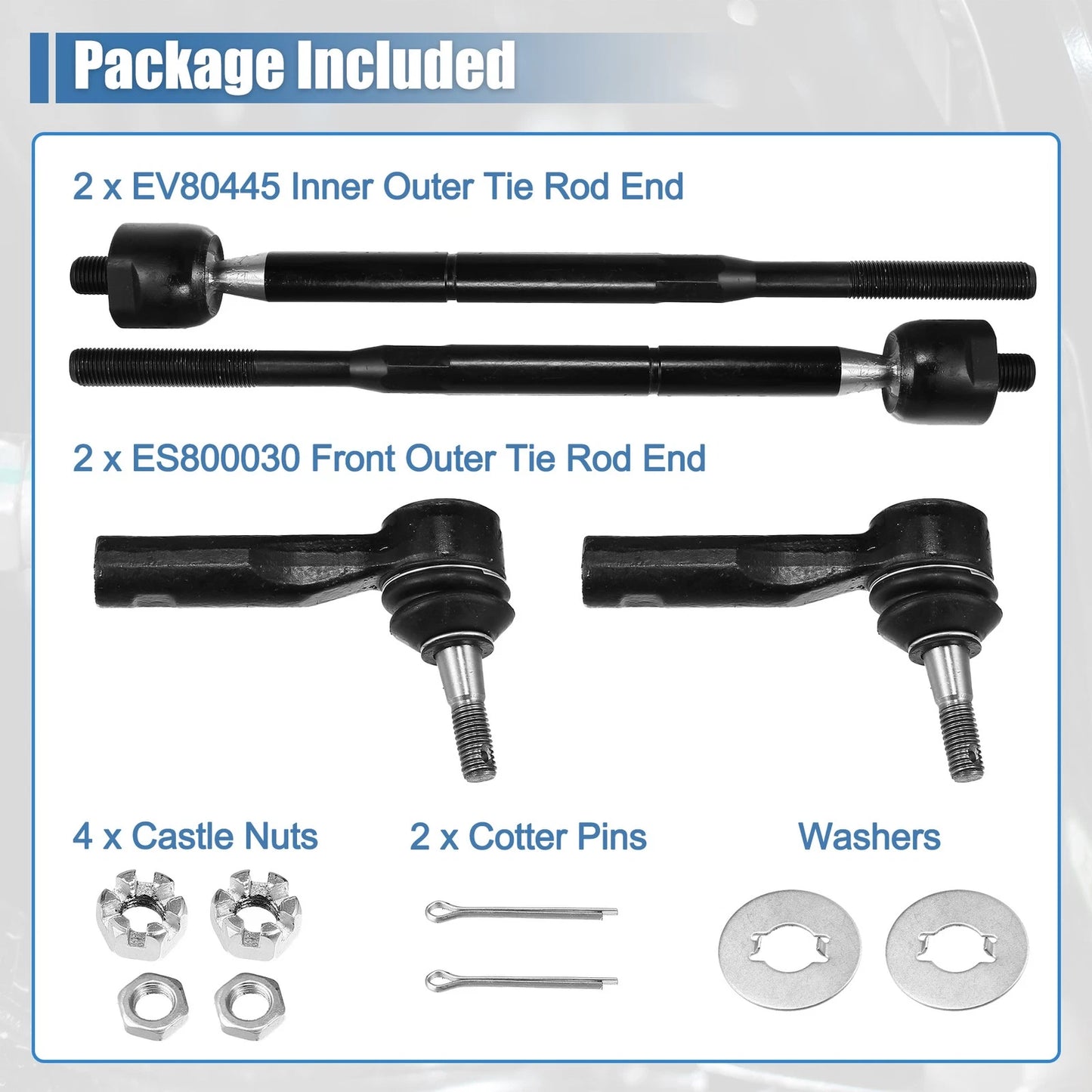 4 x Front Inner & Outer Tie Rod End for Chevrolet Pontiac