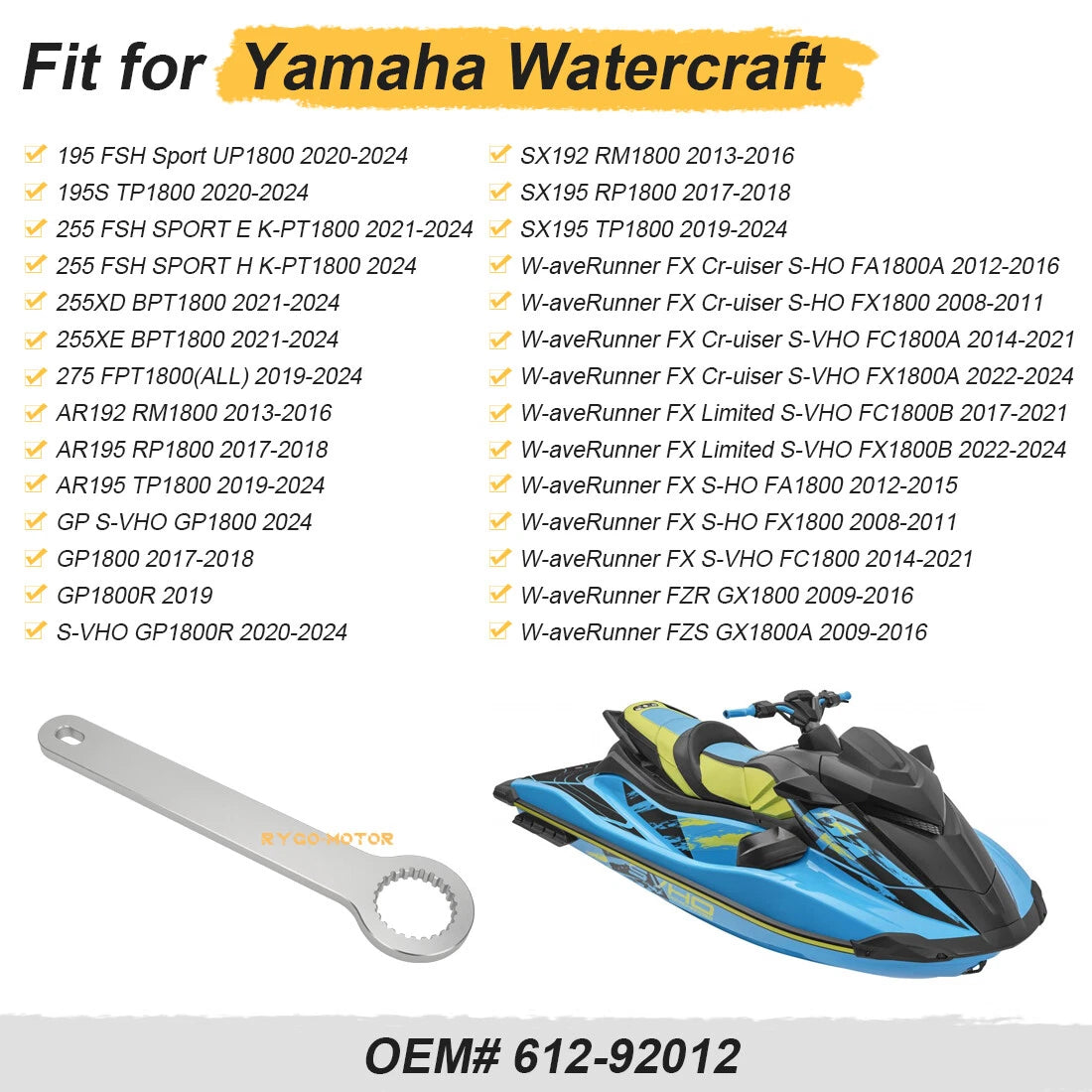 Supercharger Clutch Drive Holding Tool for Yamaha FX Sho Svho FZR FZS
