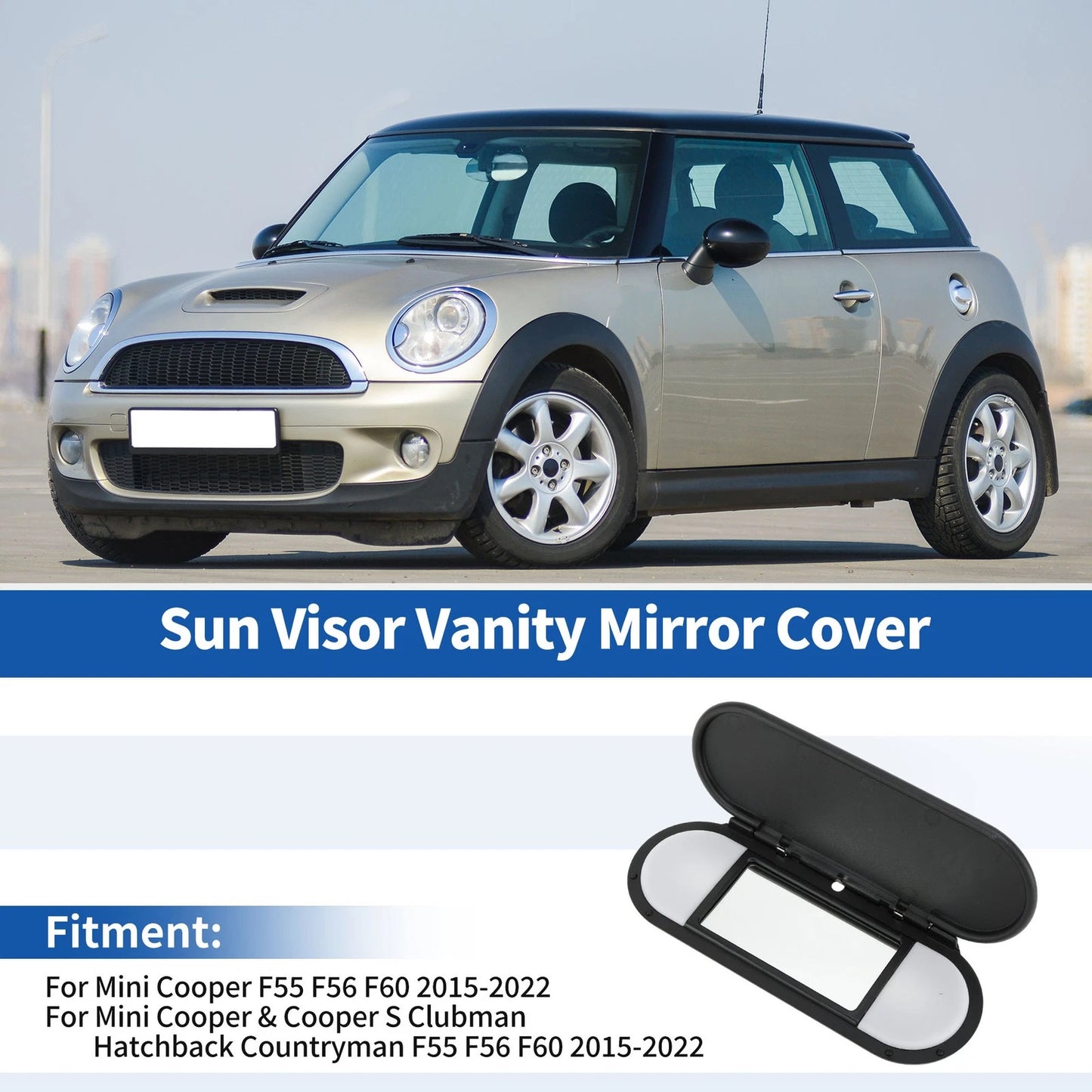 Sun Visor Vanity Mirror Cover for Mini Cooper F55 F56 F60 (2015-2022)