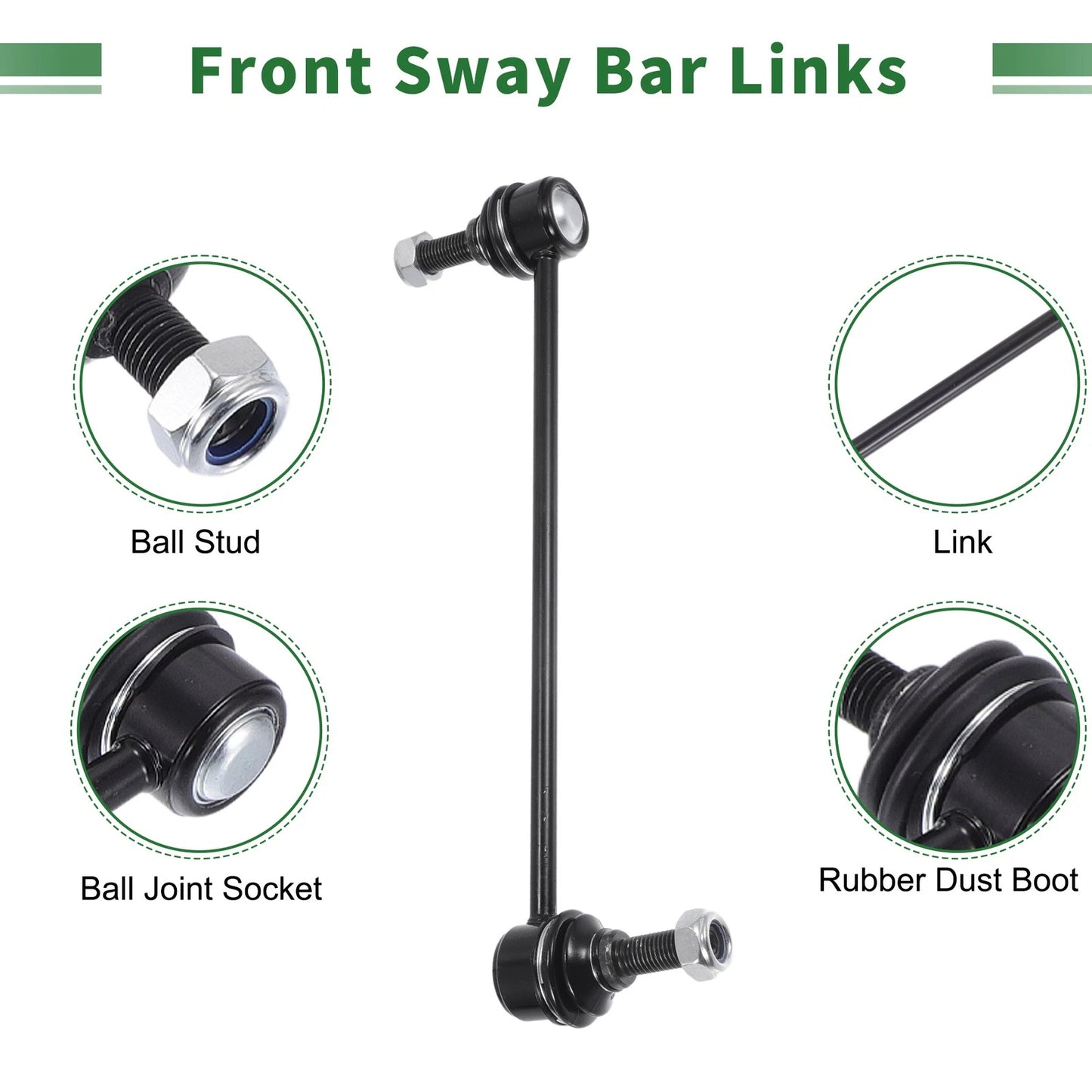 10pcs Front Suspension Kit Tie Rod Ends Sway Bar Links for Ford Mustang (05-09)