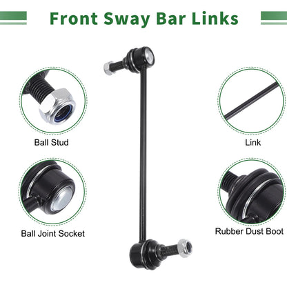 10pcs Front Suspension Kit Tie Rod Ends Sway Bar Links for Ford Mustang (05-09)