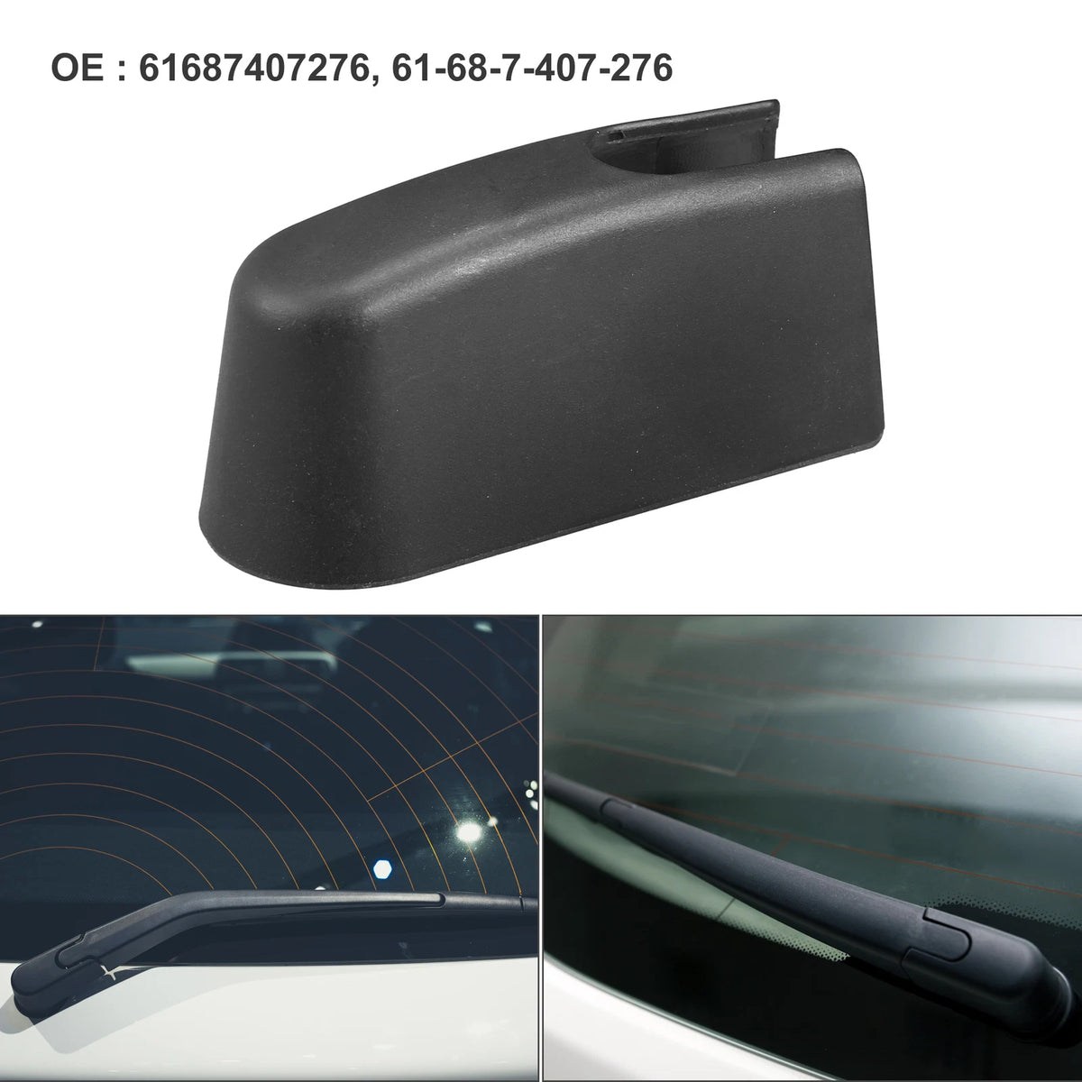 Rear Windshield Wiper Arm Nut Cap for BMW X3 2018-2024 (2 x Black)