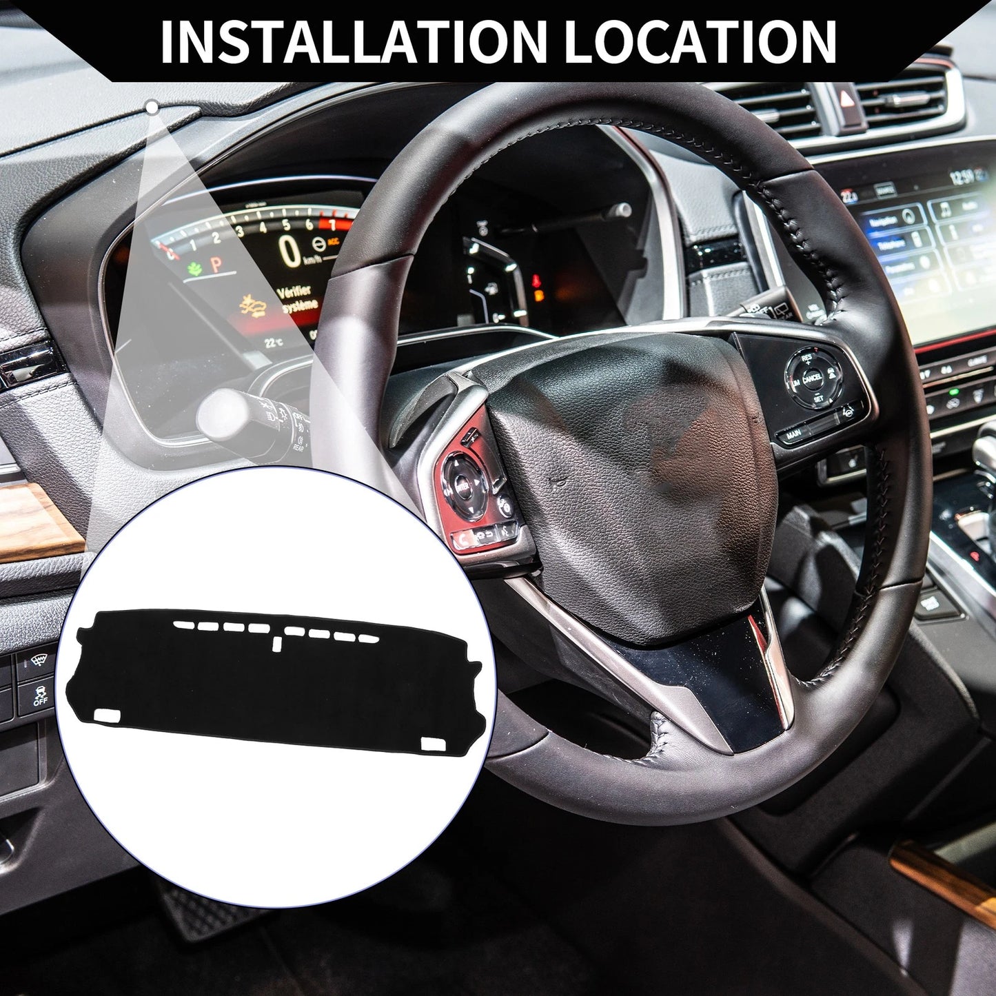 Dashboard Cover Mat for Honda Fit GR1-GR8 (2020-2024) - Black Protector Set