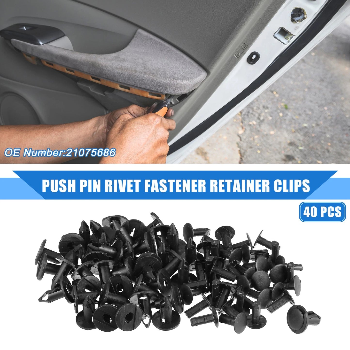 40 Pcs Car Push Pin Rivet Fastener Retainer Clips for Buick Rainier (2005–2007)