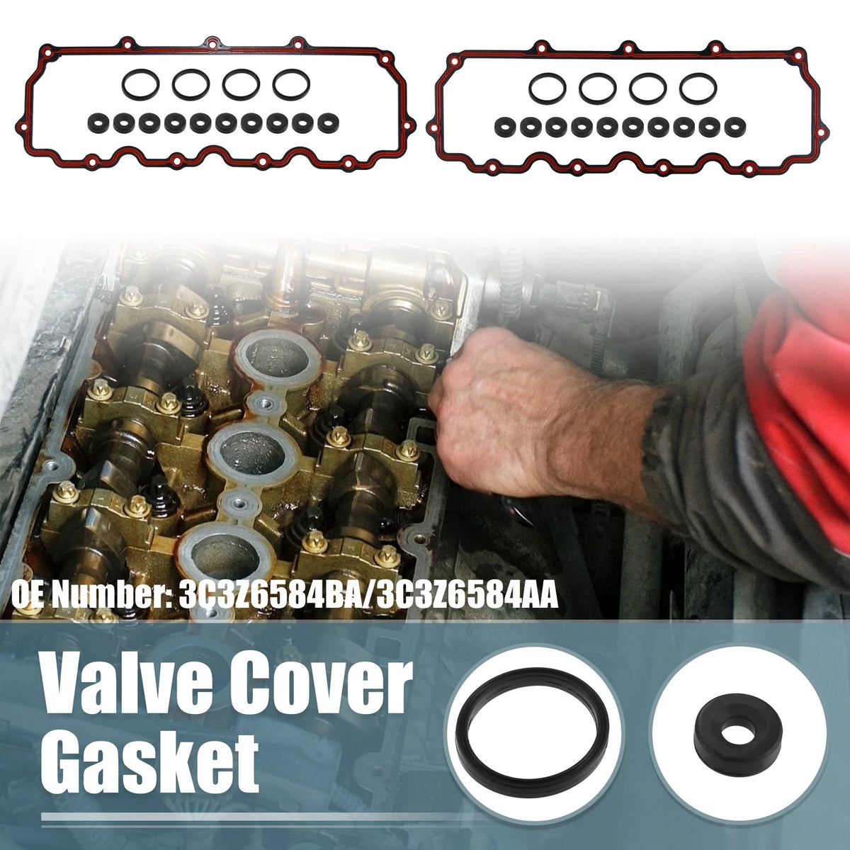 Engine Valve Cover Gaskets Seals for Ford F-250 Super (2003-2007)