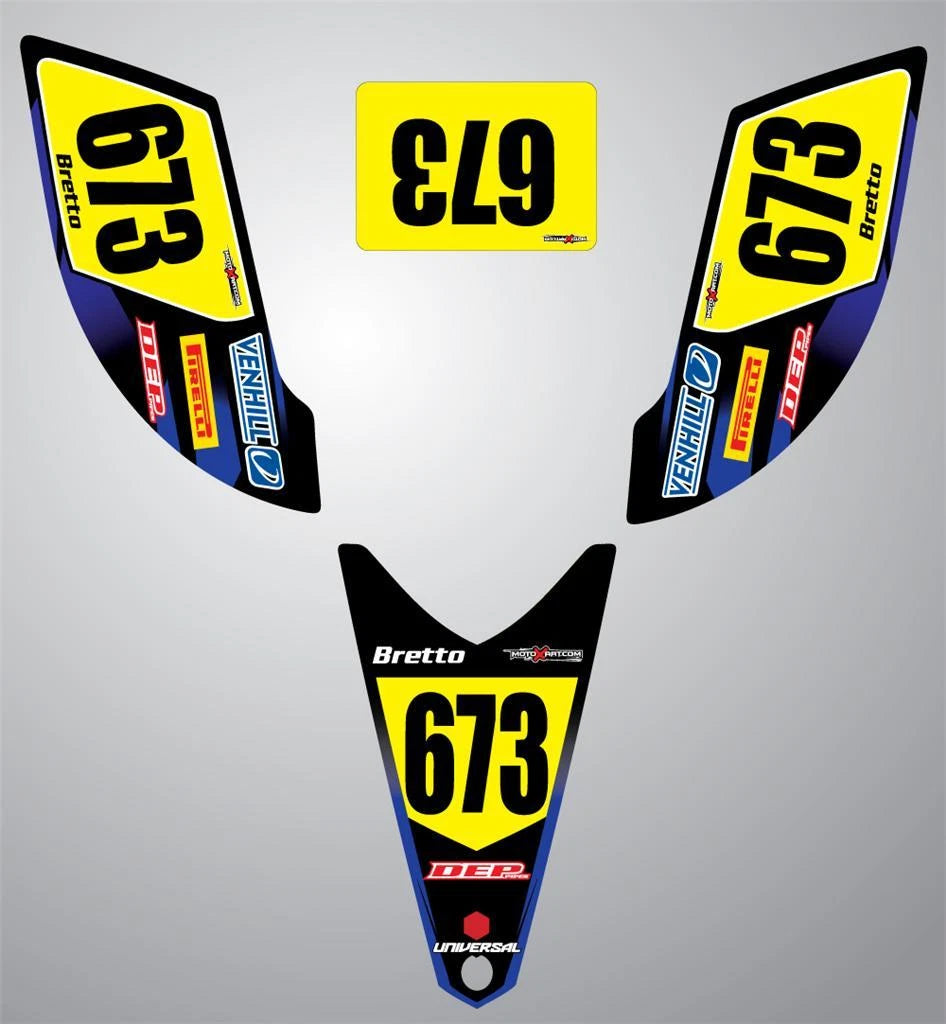 Yamaha YFZ Quad ATV Number Plate Graphics Thunder Style Decals (2003-2008)