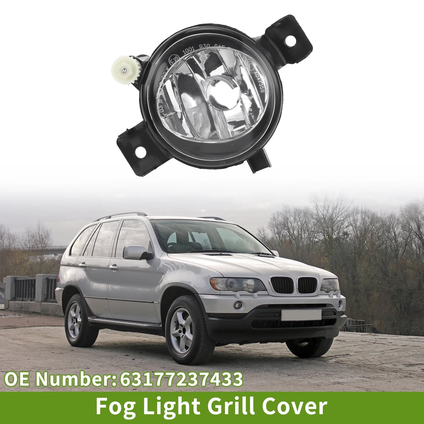 Left Fog Light Grill for BMW X5 2011-2013 (1 x Clear, Black)