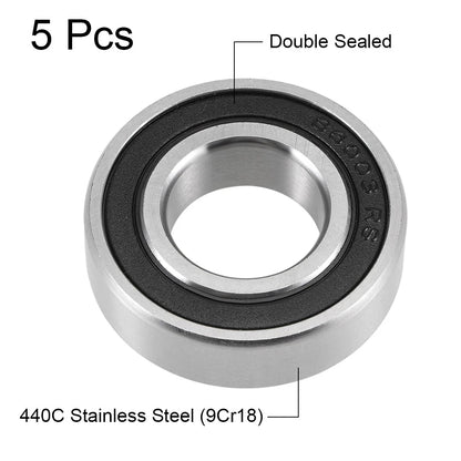Deep Groove Ball Bearings 17x35x10mm Double Sealed 5pcs for Make/Model