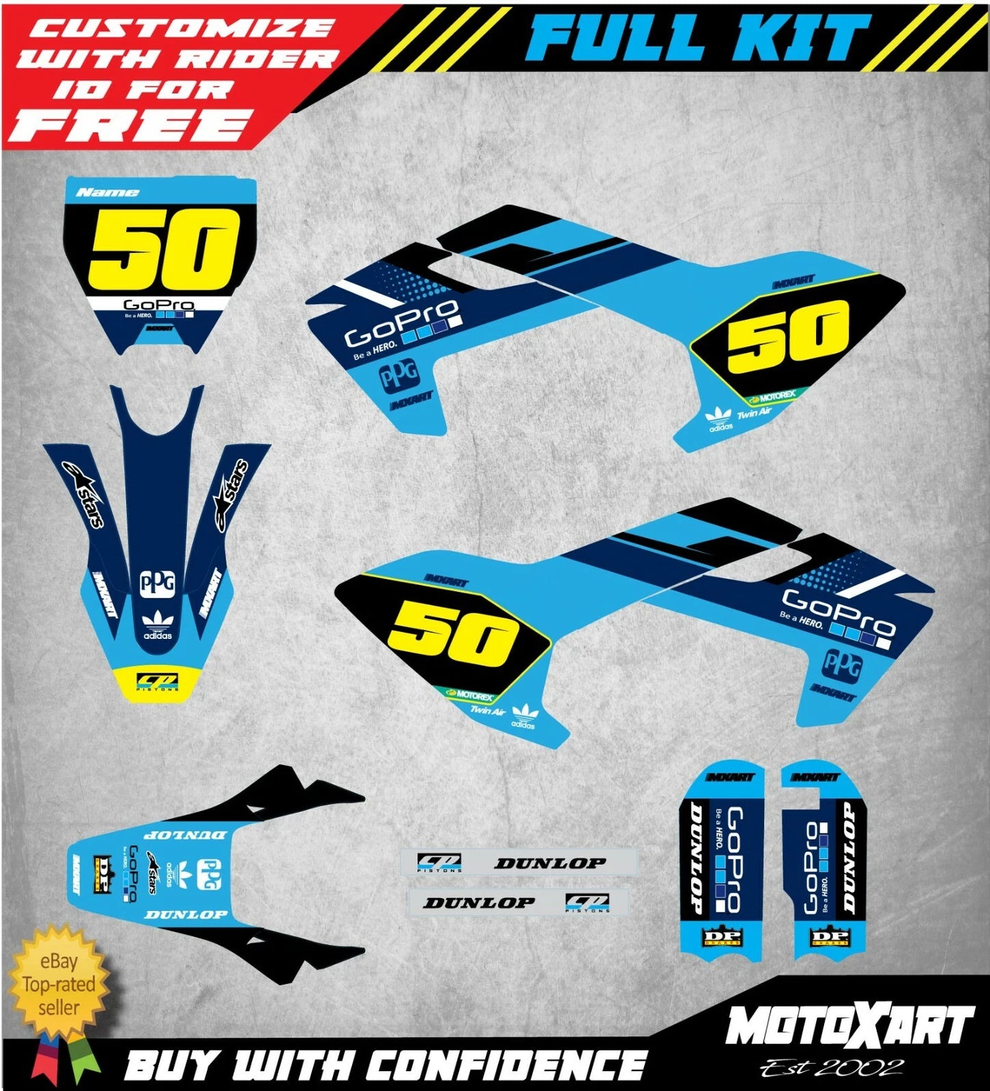 Custom Graphic Kit BOOST STYLE for Husqvarna TC 50 (2017-2023) Decals