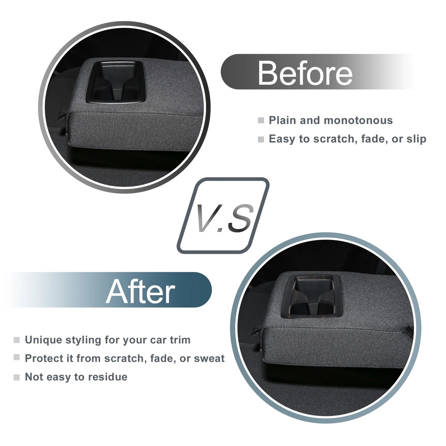 Rear Cup Holder Cover Black for Toyota Harrier (80 Series)