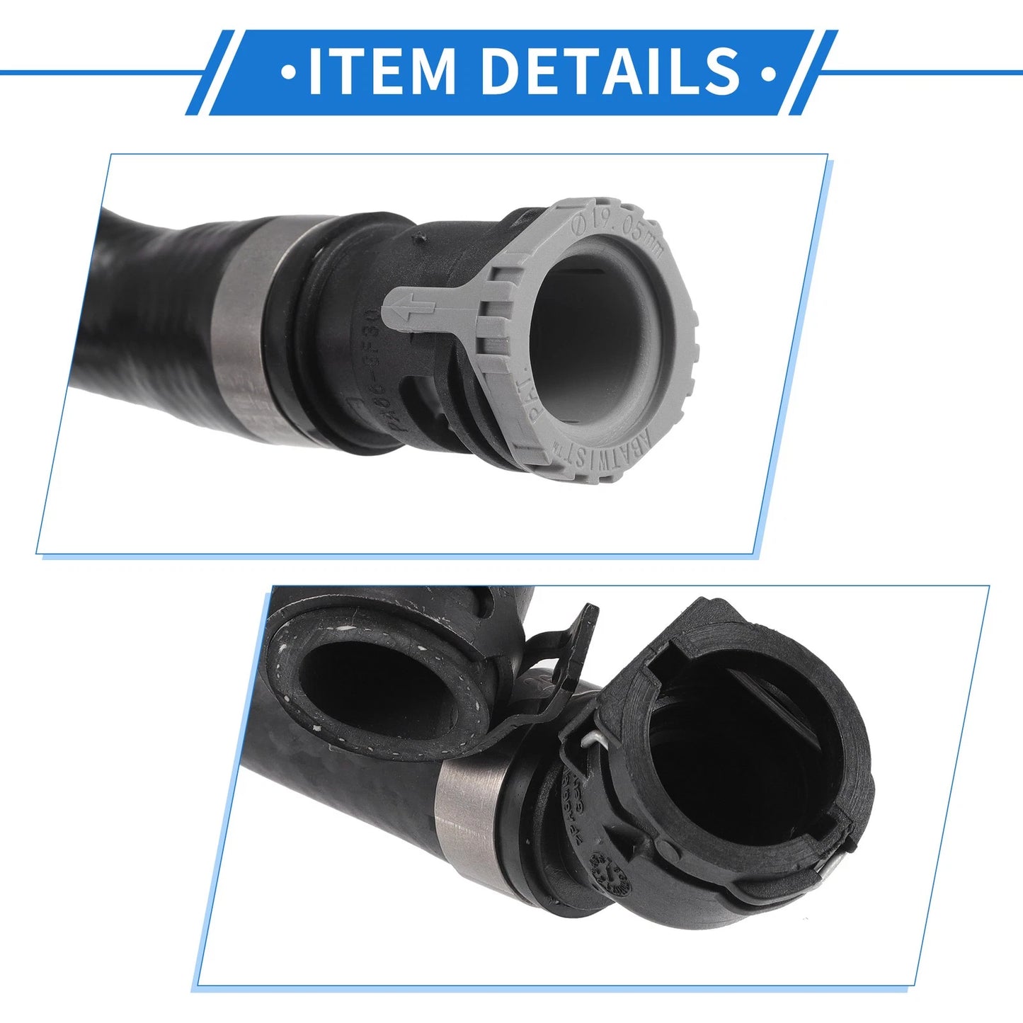 Heater Hose for Ford Escape 2013-2019, Rubber Black