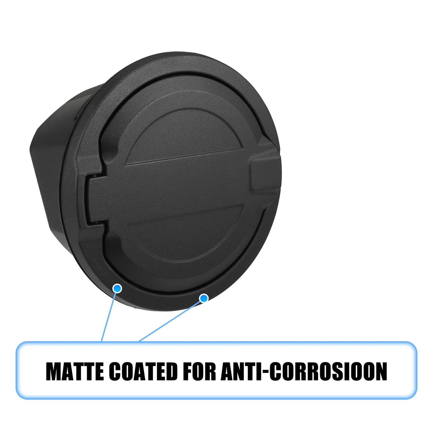 Gas Cap Fuel Filler Door Cover for Jeep Wrangler (2018-2022) Black