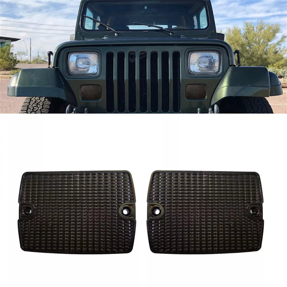 Smoked Front Turn Signal Light Housings for Jeep Wrangler (1987-1995)