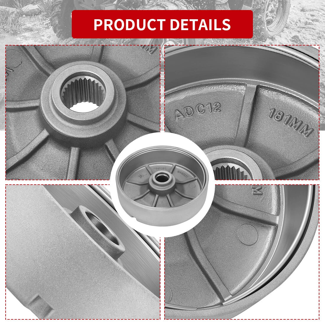 Rear Brake Drum Hub for Honda Foreman (2005–2013)