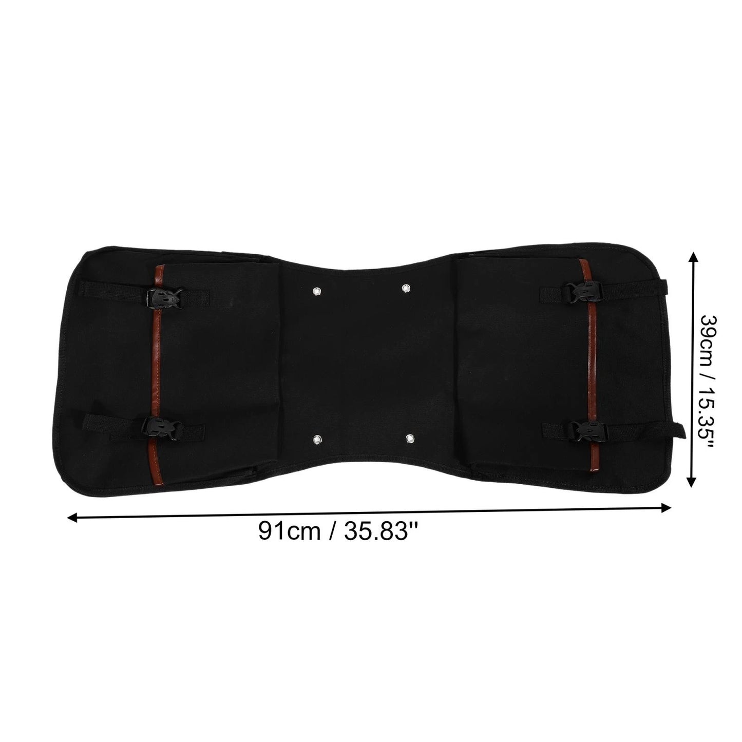 Pair Saddlebag Side Bag Quick Release Buckle Canvas Black for Motorcycle
