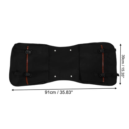 Pair Saddlebag Side Bag Quick Release Buckle Canvas Black for Motorcycle