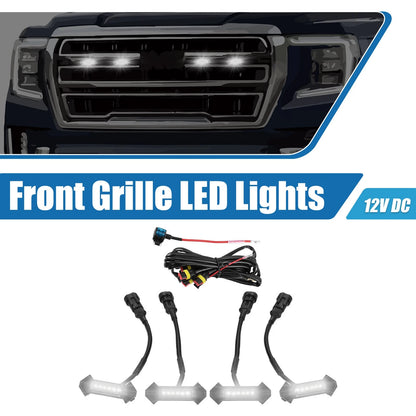 Front Grille Lights Set White LED Black for Toyota Tacoma TRD PRO (2016–2022)