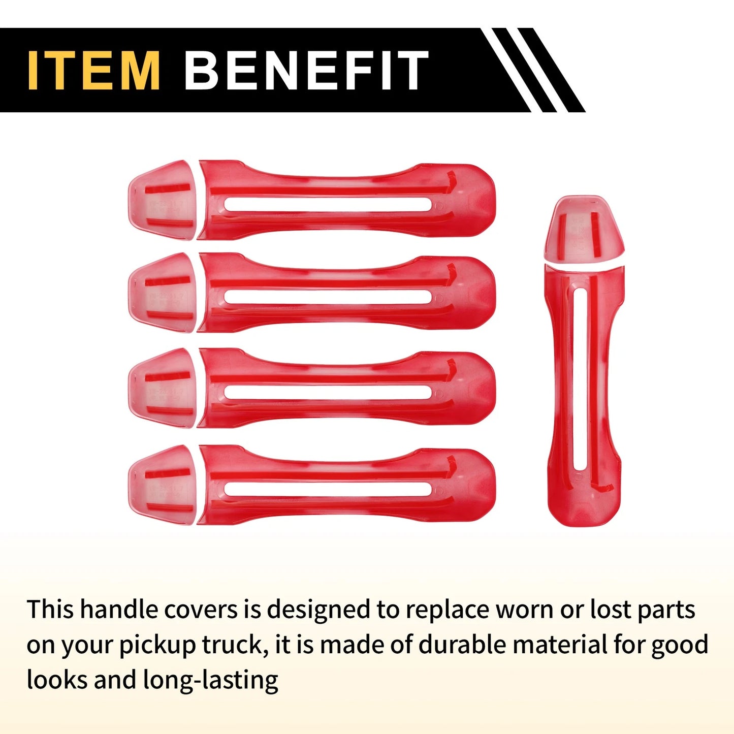 Door Tailgate Handle Cover for Jeep Gladiator JT (2020-2021) - 1 Set Red
