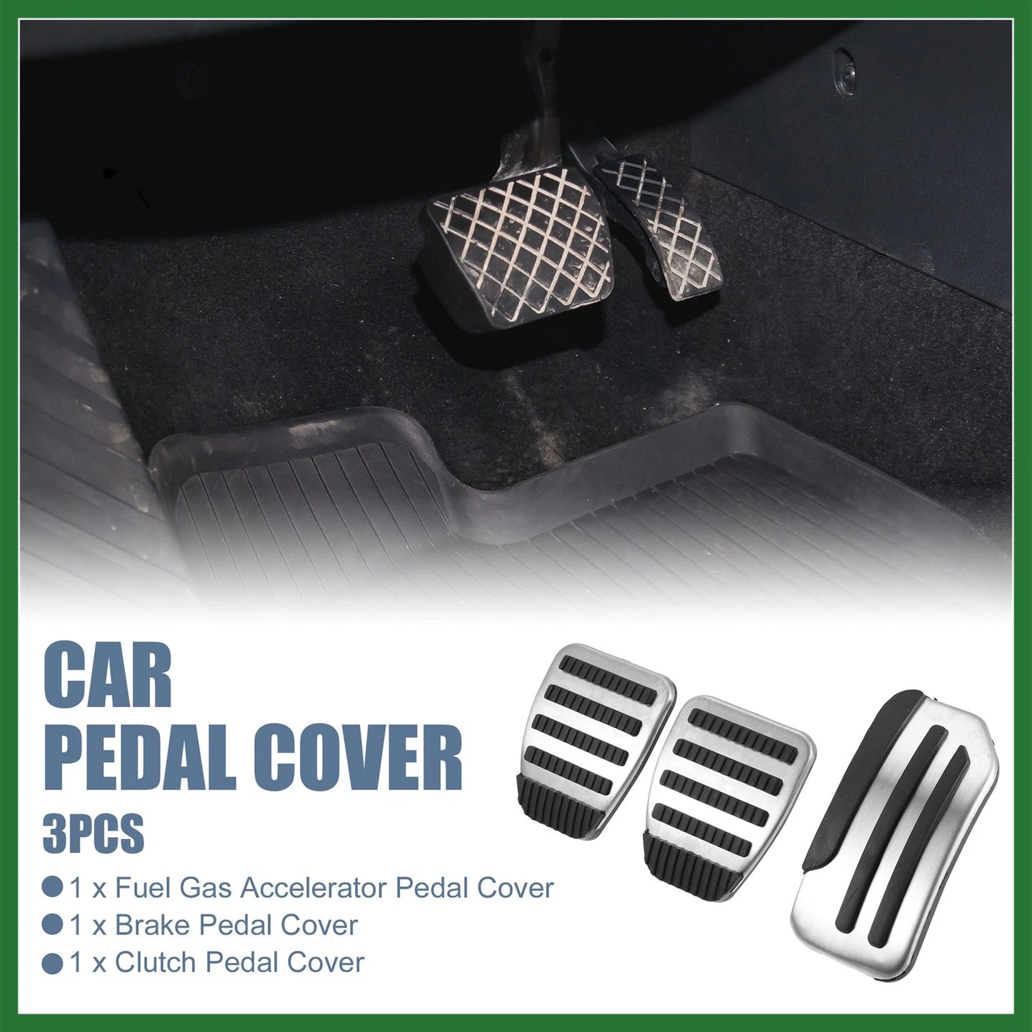 3 x Accelerator & Brake Pedal Covers for Nissan Leaf (2011-2023)