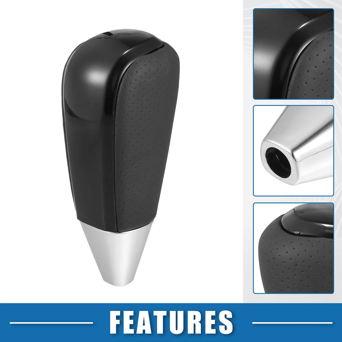Black Faux Leather Gear Shift Knob Cover for Toyota