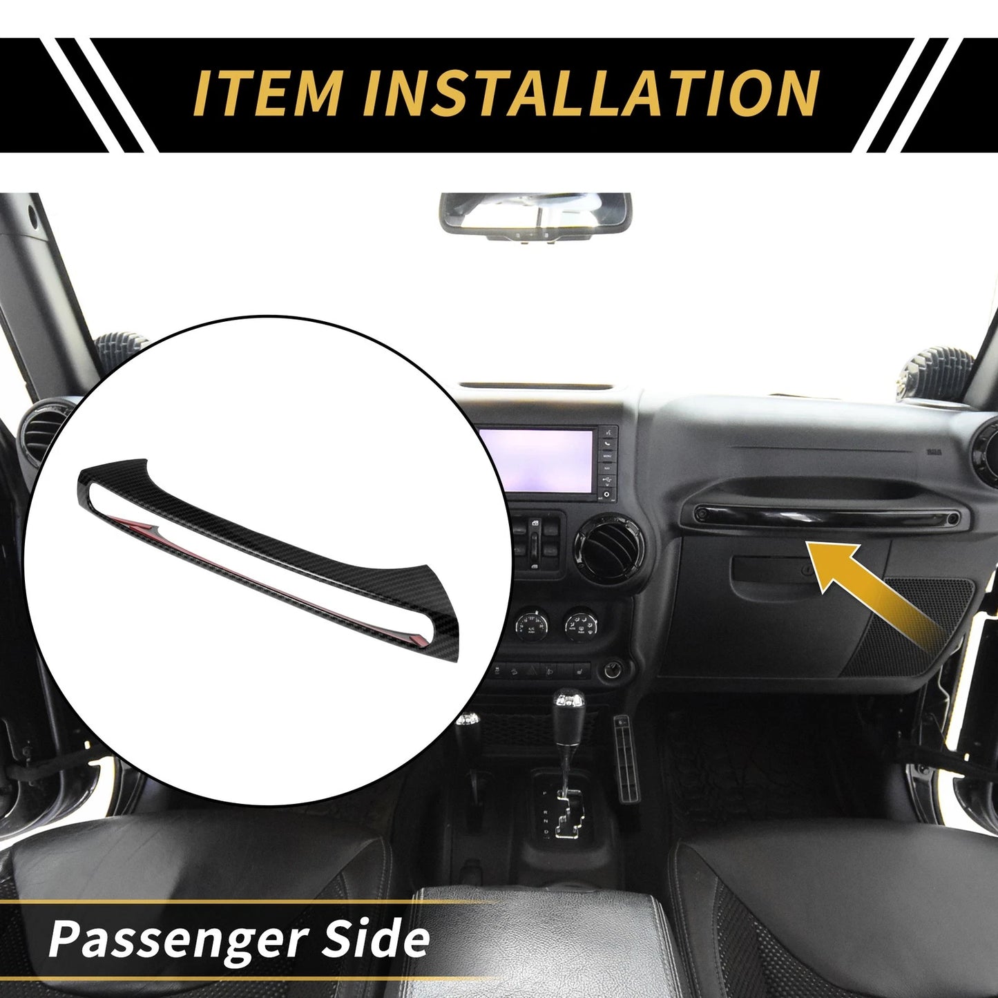 Glove Box Handle Switch Cover Trim for Jeep Wrangler JK 2 Door (2007-2018)