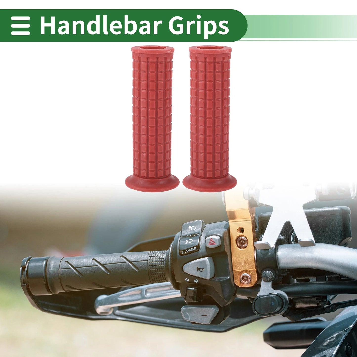 Hand Grips / 25mm / Motorcycle Grips TPU Dark Red